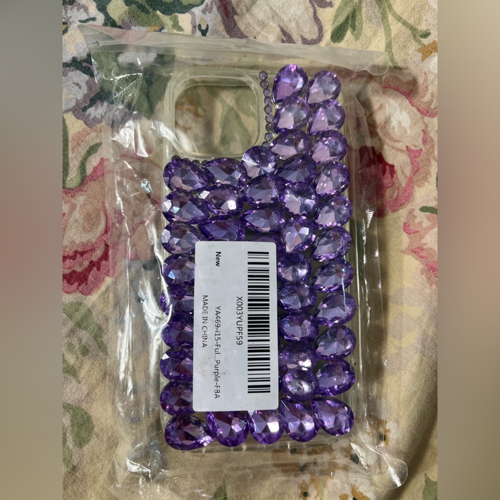 Purple Gemstone i Phone 15 Case